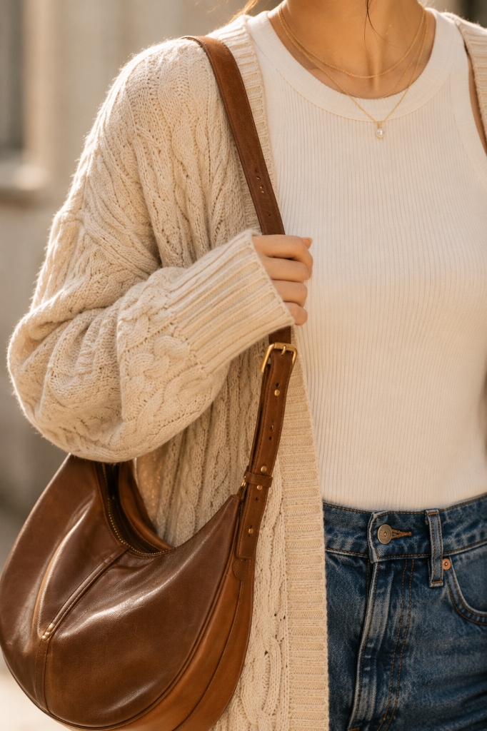 Cream Tank & Olive Pants Slide 1