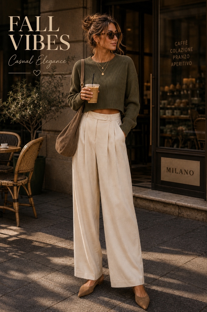 Olive Cropped Knit Slide 5