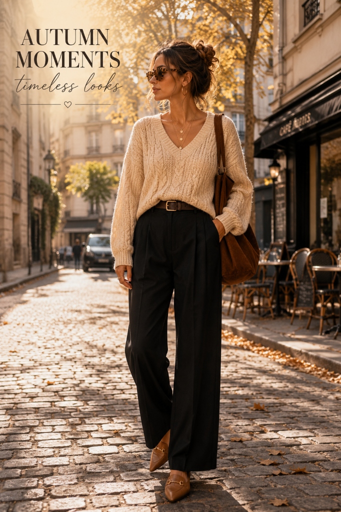Taupe Knit & Silk Skirt Slide 1