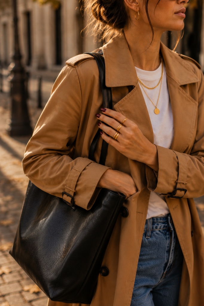 Beige Trench & Midi Dress Slide 4