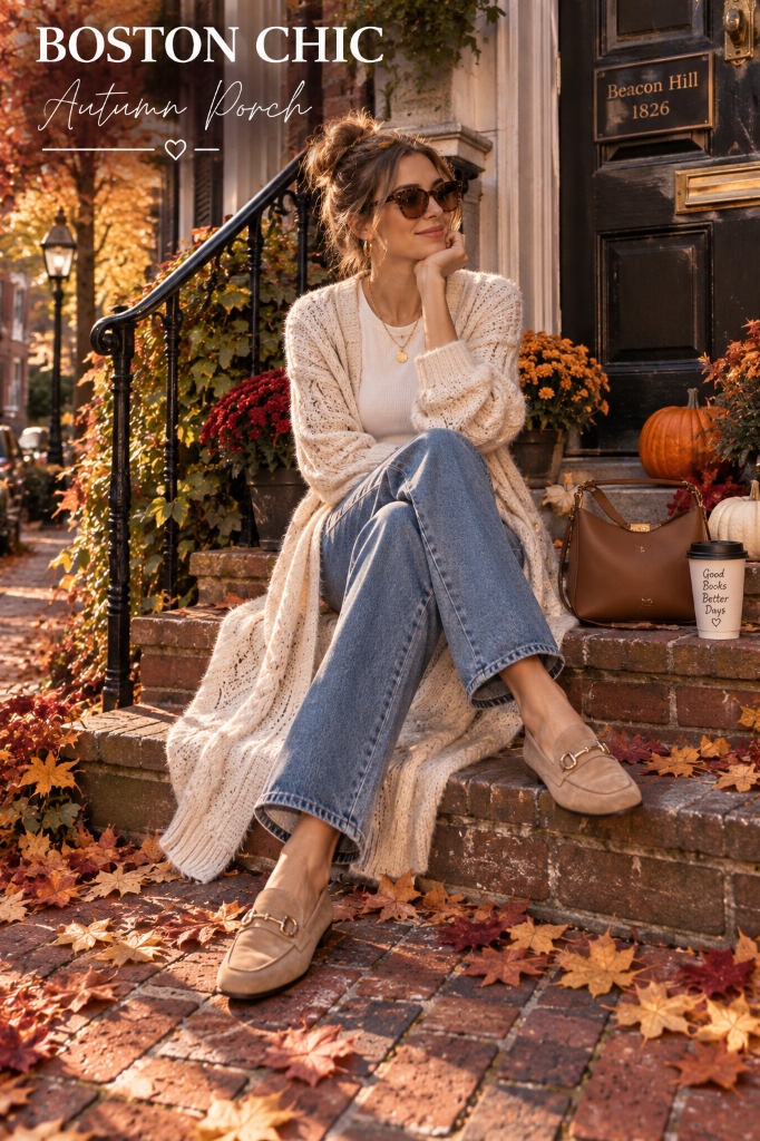 Cream Knit & Leopard Satin Midi Skirt Look Slide 2