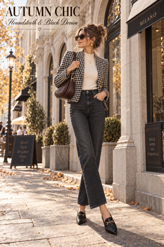 Milan Houndstooth Blazer Main Look 1